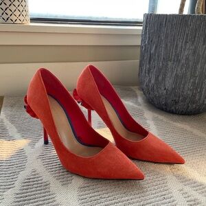 Zara Orange Suede Women's Heels